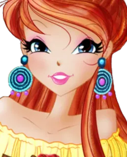 😊 75567b63 Bloom Winx Club การ์ตูน, นางฟ้า, เวทมนตร์, ผู้หญิง, วินซ์ whatsapp sticker