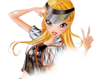 ☺️ 77d4bcb0 อนิเมะ, ผู้หญิง, ผมบลอนด์, สันติภาพ, การ์ตูน whatsapp sticker