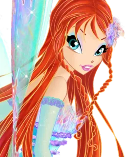 😊 c6290142 Bloom Winx Club นางฟ้า, เบ่งบาน, เวทมนตร์, วินซ์, การ์ตูน, แอนิเมชั่น whatsapp sticker