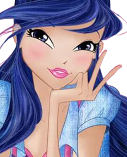 ☺️ f74e87a3 Stella Winx Club การ์ตูน, นางฟ้า, เด็กผู้หญิง, เวทมนตร์, วินซ์ whatsapp sticker