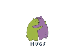 🤗 24b30a91 HUGS 포옹, 사랑, 우정, 곰, 만화 telegram sticker