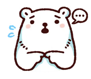 🐻 2e424923 oso, oso polar, animal, dibujo animado, lindo, triste, haciendo pucheros whatsapp sticker