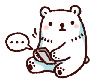 🐻 a5869f6b oso polar, dibujos animados, oso, animal, kawaii, lindo, teléfono, chat whatsapp sticker
