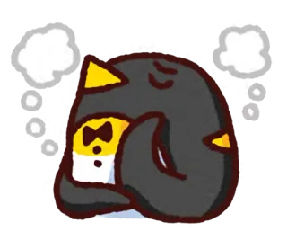 🐧 b52f9173 pingüino, triste, llorando, pensando, kawaii, lindo whatsapp sticker