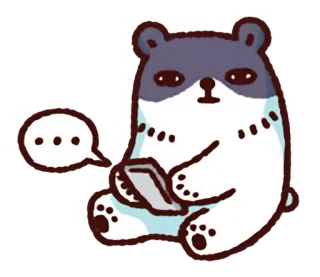 🐻 e9fc5010 oso, animal, dibujos animados, móvil, sentado, chateando whatsapp sticker