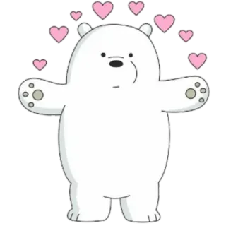 💕 1614084d Ice Bear We Bare Bears Ice Bear, We Bare Bears, cartoon beer, schattig, hart telegram sticker