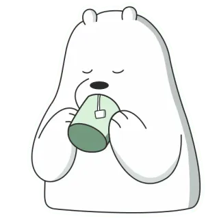 🥛 78a84256 Ice Bear We Bare Bears beer, cartoon, drankje, schattig, thee, We Bare Bears telegram sticker