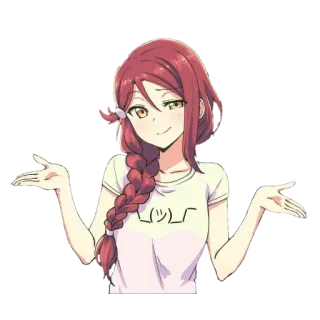 👐 030bdeb1 (¯\_(ツ)_/¯) Anime meisje, Schouders ophalen, Verward, Cartoon, Uitdrukking, Apathie telegram sticker