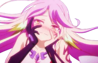 😍 1d09edc9 Shiro No Game No Life Anime, Meisje, Roze haar, Blozen, Schattig, No Game No Life, Shiro telegram sticker