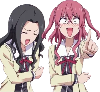 😂 216db752 anime, schoolmeisje, glimlachend, blij, cartoon telegram sticker