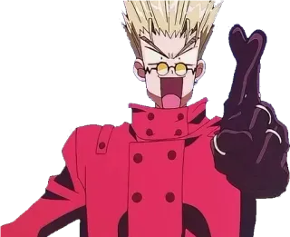 ✌️ 22e6e1e2 Vash the Stampede Trigun Anime, Vash the Stampede, Trigun, Personage, Cartoon telegram sticker