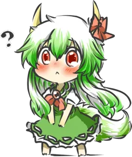 ❓ 4908027f Anime, Chibi, Vraagteken, Schattig, Cartoon, Blozen, Kawaii telegram sticker