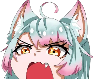 😡 6b3809dc Anime, Manga, Meisje, Boos, Schattig, Cartoon, Sticker telegram sticker