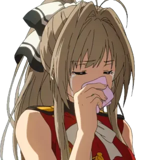 😭 87a35cec anime, huilen, meisje, verdrietig, personage, zakdoek, uniform telegram sticker