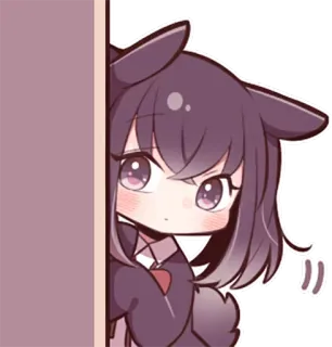 👀 9e22bb50 anime meisje, schattig, peek, Kawaii, Manga telegram sticker