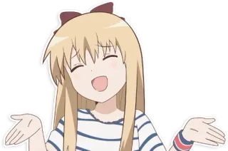 👐 acab31e0 Anime, Meisje, Schouders ophalen, Onverschillig, Cartoon, Leuk telegram sticker