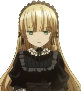 😒 bb646979 anime meisje, blond, meid, jurk telegram sticker