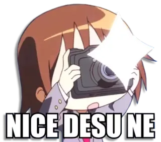 👍 bbfe12cd NICE DESU NE Anime, Manga, Camera, Schattig, Japans, Grappig telegram sticker