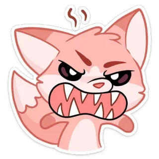 🪱 1f705bb5 en colère, renard, animal, mignon, dessin animé, emoji, autocollant whatsapp sticker