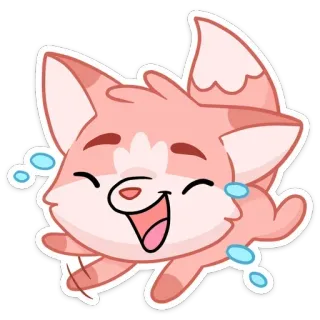 ⚰ e7d6fbc5 renard, dessin animé, joyeux, gai, mignon, animal, autocollant, kawaii whatsapp sticker