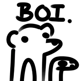 👋 00ae6257 BOI. 곰, boi, 웃긴, 밈, 만화, 귀여운 telegram sticker