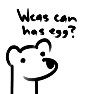 🥚 39456f30 Weas can has egg? 곰, 계란, 롤캣, 웃긴, 밈 telegram sticker