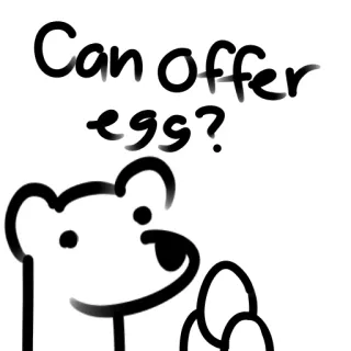 🥚 667a84ce Can offer eggs? 곰, 계란, 제공, 귀여운, 동물, 음식 telegram sticker