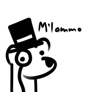 🎩 ff1ce076 M'lammo 중절모, 외알 안경, 곰, 신사, 귀여운, 만화, 그림 telegram sticker