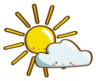 😍 337b935f sole, nuvola, kawaii, carino, meteo, felice, cartoni animati whatsapp sticker