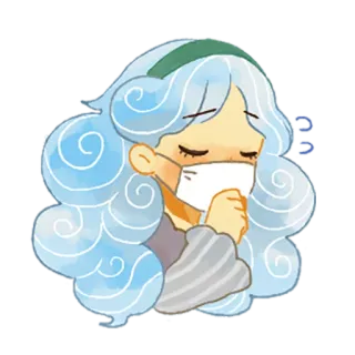 😷 fa4db05a doente, tosse, máscara, saúde, gripe, covid, doença, constipação telegram sticker