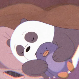 😴 2a0c4816 Panda We Bare Bears Panda, schlafend, Cartoon, süß, Pinguin telegram sticker