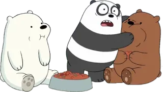 🐶 06cd7fae We Bare Bears Cartoon, Beren, We Bare Bears, Panda, Grizzlybeer, IJsbeer telegram sticker