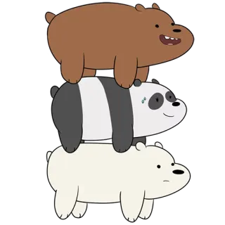 🚗 e29a22ff We Bare Bears Cartoon, Beren, Stapel, Animatie, Schattig, Grappig, We Bare Bears telegram sticker