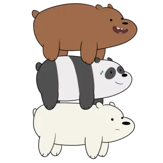 ✨ 62a87014 We Bare Bears beren, cartoon, stapel, schattig, animatie telegram sticker