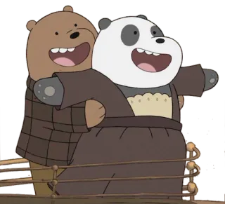 🚢 1a5c4277 kartun, beruang, persahabatan, berpelukan, We Bare Bears, animasi whatsapp sticker