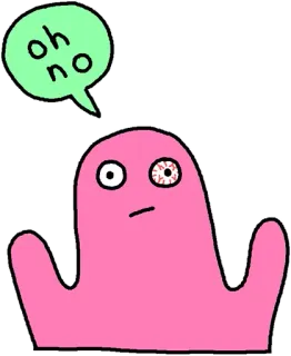 😢 035c7e3b oh no Cartoon, Sticker, Oh nein, Pink, Lustig telegram sticker