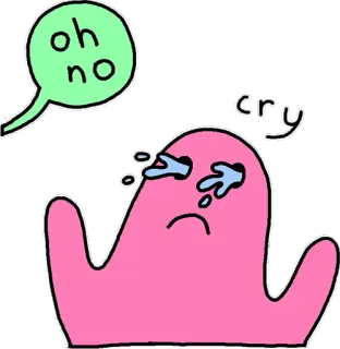 😭 1ef1bb74 oh no, cry Cartoon, Traurig, Weinend, Emotion, Rosa, Tränen, Ausdruck telegram sticker