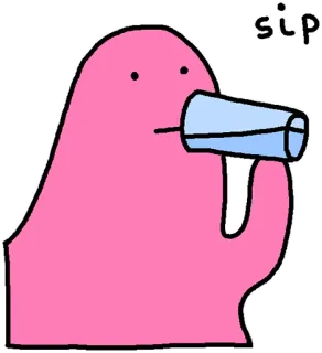 🤥 29ab07ae sip rosa, Blob, trinken, süß, Cartoon, albern telegram sticker