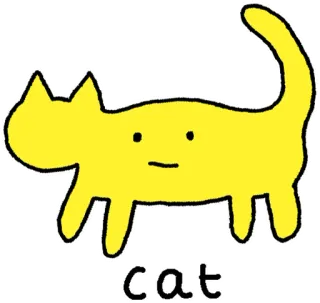 🐱 4a514445 cat Katze, Tier, gelb, Zeichnung, Aufkleber telegram sticker