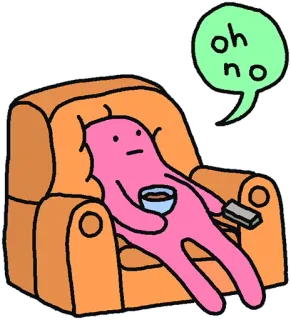 🤤 5b09078a oh no Cartoon, Couch, Faul, Gelangweilt, Entspannung telegram sticker