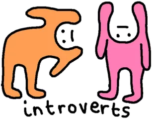 🙆 62d7e40e introverts Introvertierte, Persönlichkeit, Cartoon, Humor telegram sticker