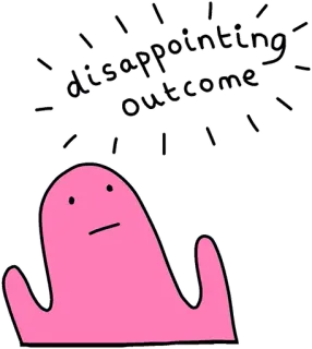 😞 63345191 disappointing outcome enttäuscht, ergebnis, traurig, rosa, blob, emotion, gefühl telegram sticker