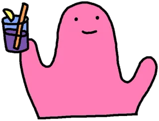 🍸 88e176f4 Cartoon, Getränk, Rosa, Hand, Blob telegram sticker
