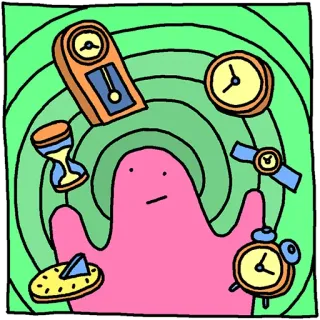 ⏱ 9be6bfd5 Uhr, Zeit, Sanduhr, Sonnenuhr, Cartoon telegram sticker
