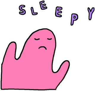 😑 c44b3a86 SLEEPY schläfrig, Blob, Cartoon, süß, lila, rosa, Stimmung, müde telegram sticker