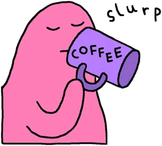 ☕ d5231296 slurp COFFEE Kaffee, schlürfen, Getränk, Trinken, Cartoon, niedlich telegram sticker