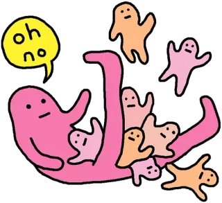 👶 ece3a58a oh no Cartoon, Figur, Blob, Oh nein, Ausdruck, Rosa telegram sticker