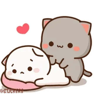 😻 a805032a кошки, любовь, милый, нежность, мультфильм telegram sticker