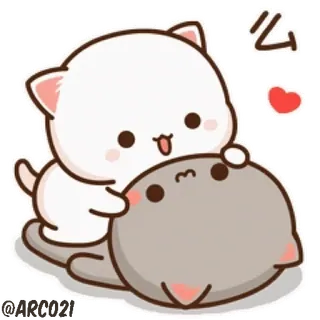 😽 b6fcd215 么 кот, каваи, милый, мультфильм, Mochi Mochi Peach Cat telegram sticker