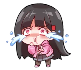 🤣 12d295ab animé, pleurer, triste, dessin animé, autocollant, fille, émotion telegram sticker